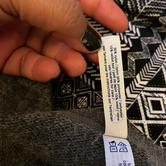 Aeropostale Grey Cardigan XLong Rabbit Hair blend P/S - Picture 8 of 8